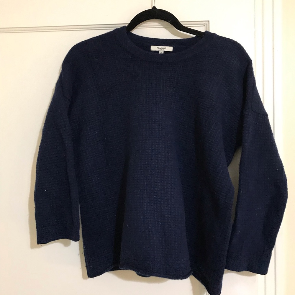 Navy Madewell Waffle Sweater